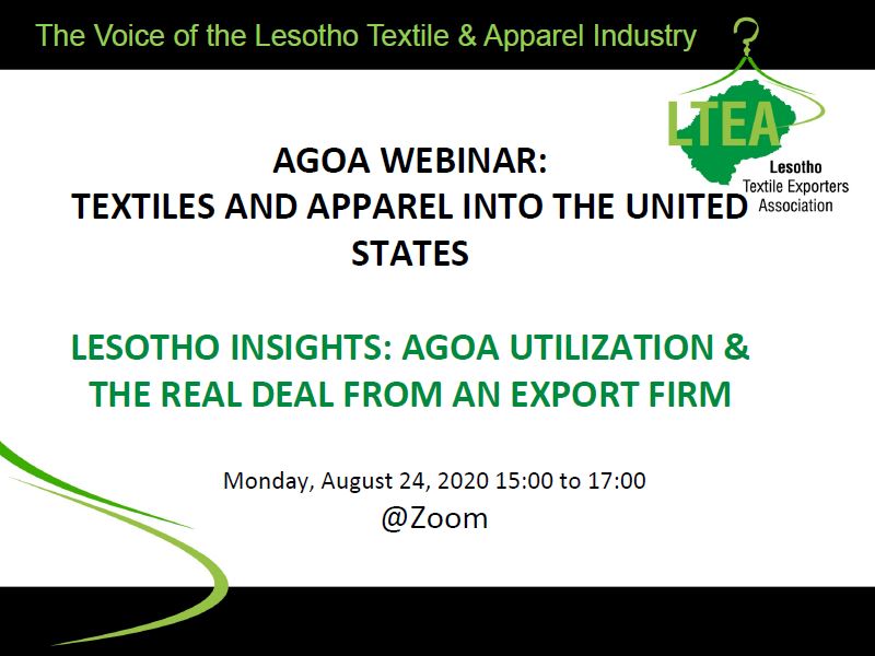LESOTHO INSIGHTS AGOA UTILIZATION AND THE REAL DEAL FROM AN EXPORT FIRM